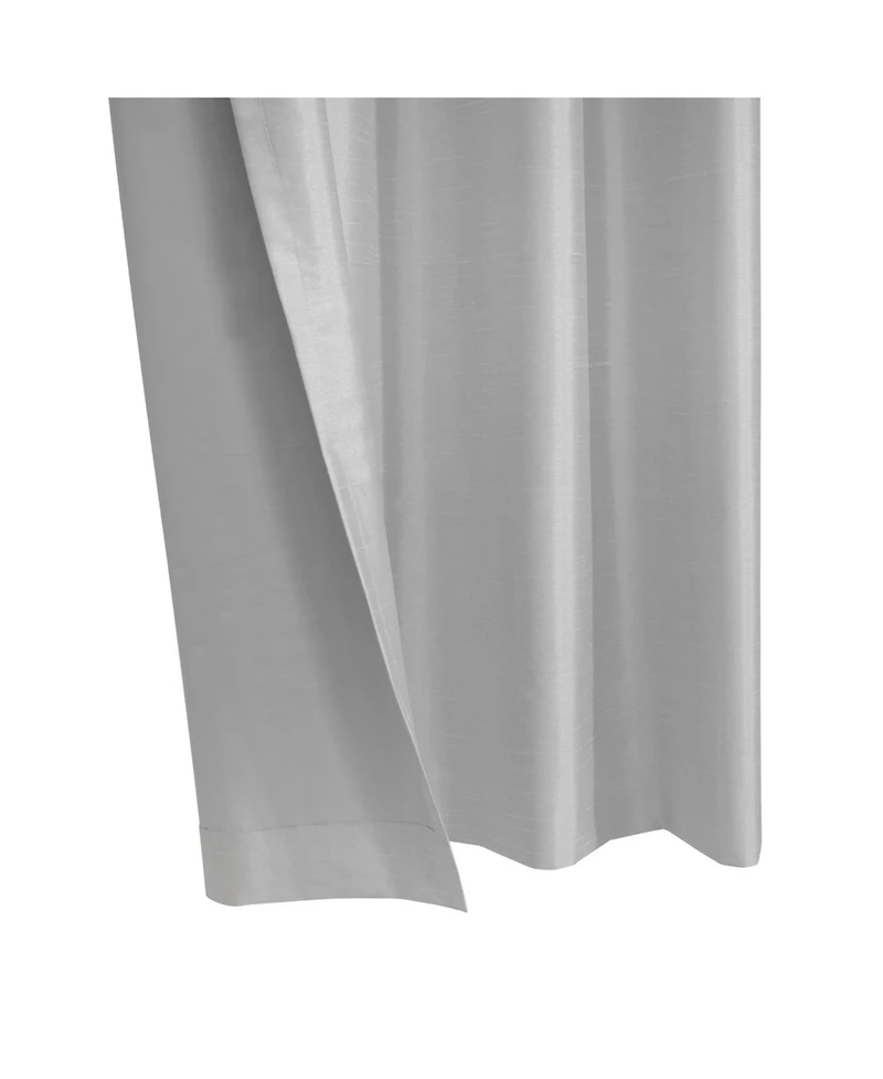 Thermaplus 100% Polyester Glacier Balance Temperature Solid Faux Silk Blackout Grommet Curtain Panel 52" x Silver