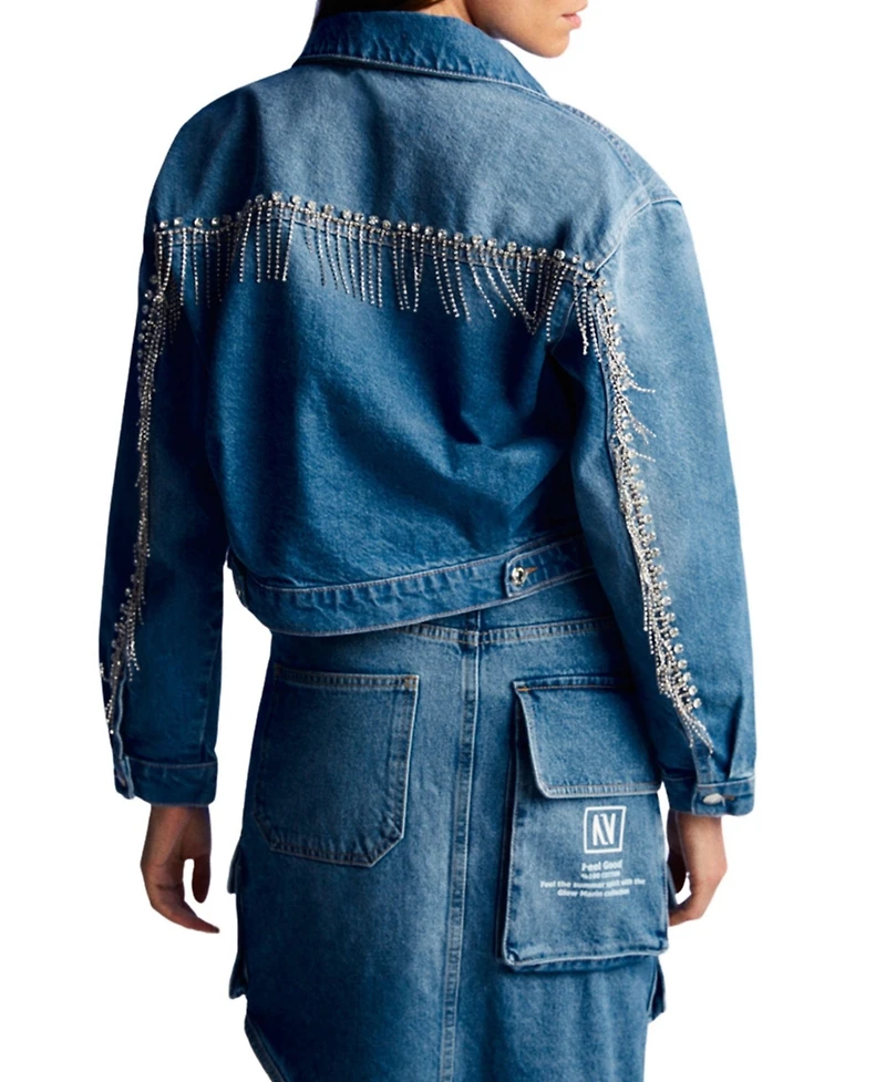 Nocturne Women's Asymmetric Jean Skirt