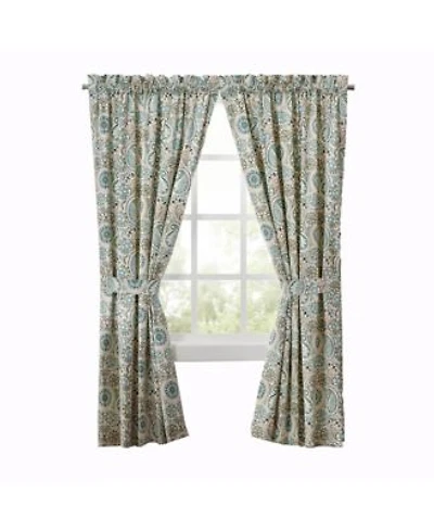 Ellis Curtain Paisley Prism Tailored 3 X22 Rod Pocket Curtain Panel Pair With Tie Backs 100 X22 X 63 X22 Latte