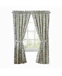 Ellis Curtain Paisley Prism Tailored 3 X22 Rod Pocket Curtain Panel Pair With Tie Backs 100 X22 X 63 X22 Latte