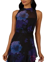 Adrianna Papell Women's Halter Glitter Midi Dress