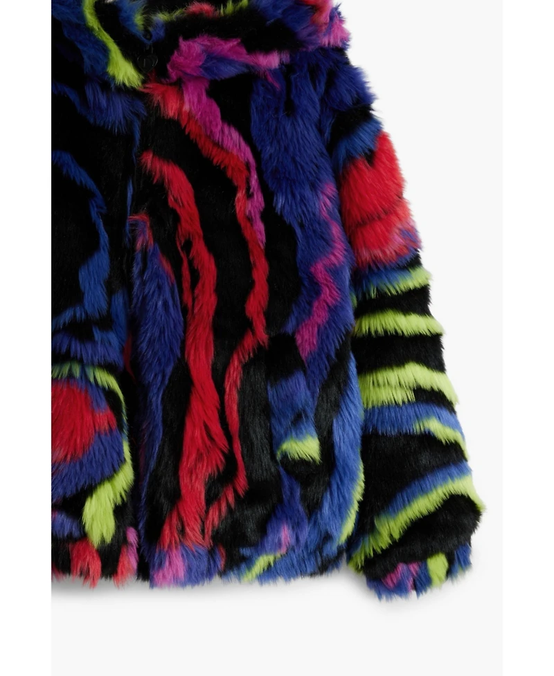 Desigual Girls's Rainbow fur jacket