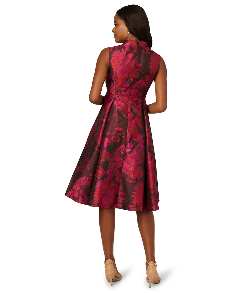 Adrianna Papell Women's Sleeveless Mock Neck Dress