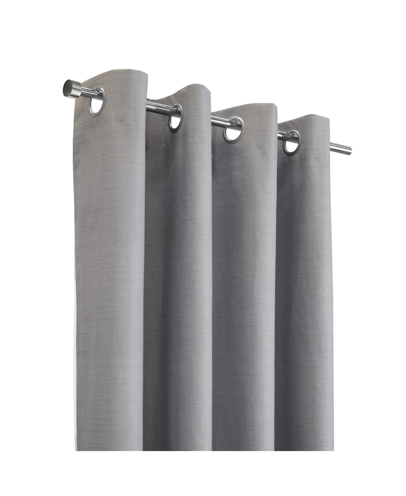 Thermaplus 100% Polyester Mason Lightweight Texture Printed Blackout Grommet Curtain Panel 52" x 95" Silver