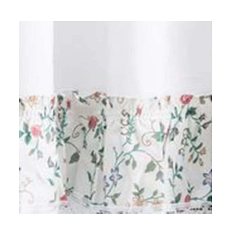 Ellis Country Floral Small Scale 1.5" Rod Pocket Floral Pattern with Ruffle Lace Edge Valance 52"x12"