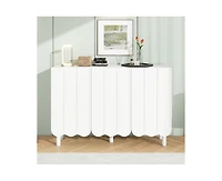 Storage Cabinet Shoe Cabinet with 5 Solid Wood Legs