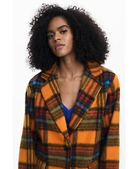 Desigual Women's Long checkered coat