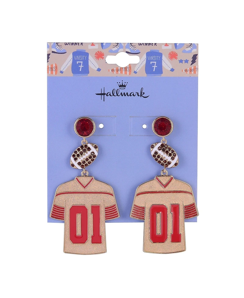 Hallmark Enamel Jersey Football Earrings