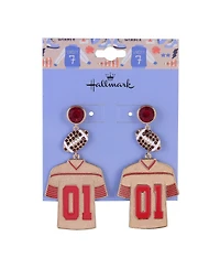 Hallmark Enamel Jersey Football Earrings