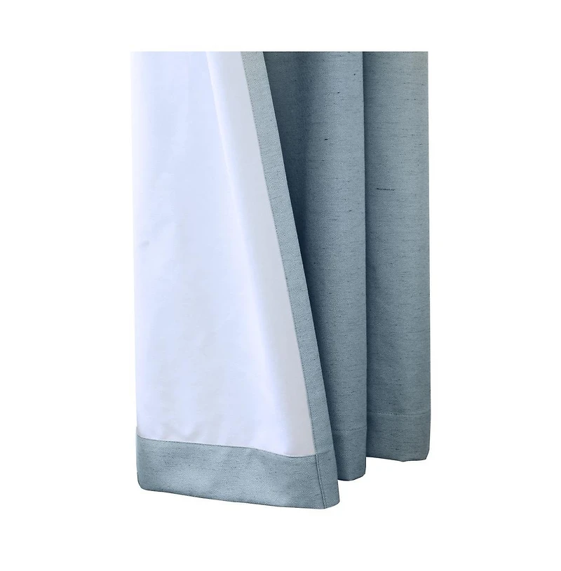 Thermaplus Ventura Blackout Grommet Curtain Panel Pair Frame Your Windows with Subtle Slub Textured Motif Each 78" x 84