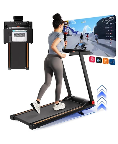 DeerRun Treadmills for Home with Incline and Handles, 3.0 Hp Foldable Treadmill Running Machine with Smart App