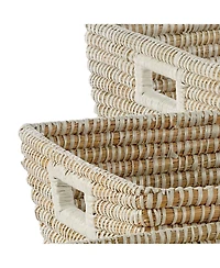 Rivergrass Rectangular Baskets With Handles Set of 3