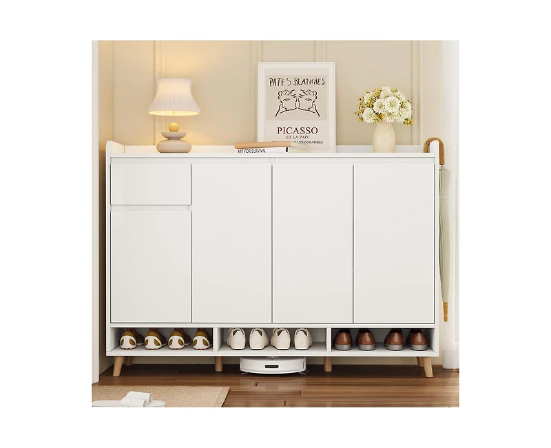 Casainc Contemporary Storage Shoe Cabinet with Adjustable Shelves