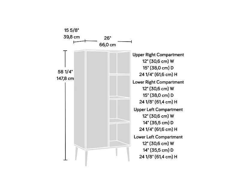 Casainc Storage Cabinet with Open Shelf