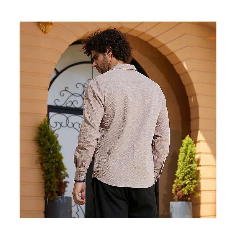 Campus Sutra Men's Dusty Pink Illuminator-Tactile Shirt