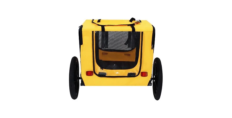 Aostirmotor Yellow Pet Bike Dog Cart for Bicycle Suitable for Small and Medium Pets Folding Cart Frame Quick Release Wheel Internal Leash