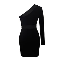 Miss Circle Women's Silver Night Sequin Crepe Tuxedo Blazer Dress