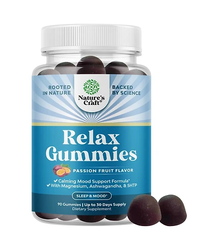 Calming Gummies for Adults with Ashwagandha and Magnesium, Passion Fruit, 90ct