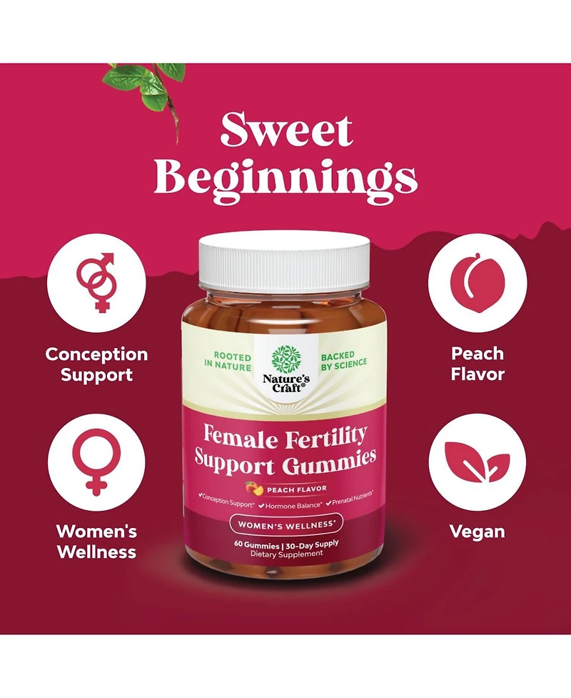 Fertility Gummies, Peach, 60ct