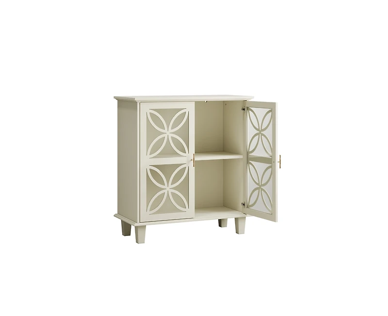 Casainc Freestanding Storage Cabinet With Tempered Glass Door