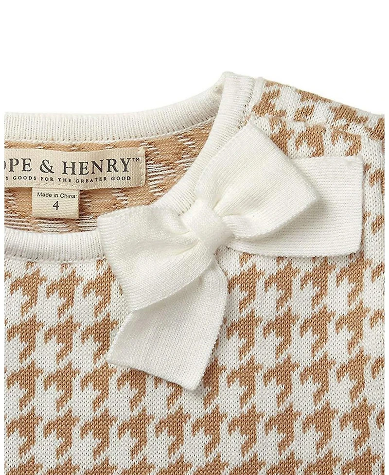 Hope & Henry Girls' Bow Detail Sweater Dress, Toddler