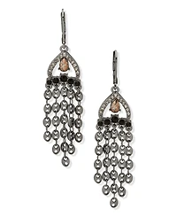 lonna & lilly Hematite-Tone Chain Chandelier Earrings
