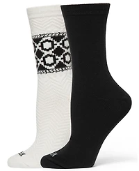Hue Women's 2-Pack Diamond Knit Crew Socks