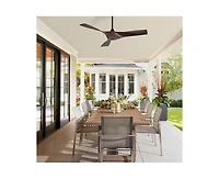 52-inch Modern Black 3 Abs Blades Ceiling Fan without Light with Six-Speed Remote Control and Forward Reverse Rotation Function