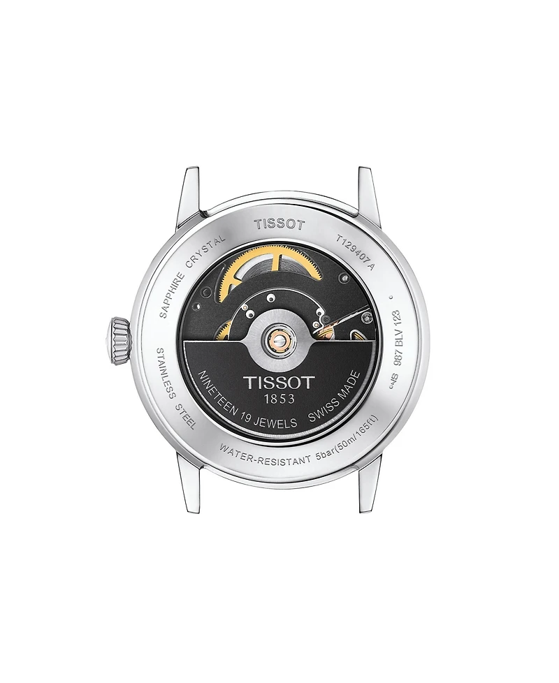 Tissot Men's Swiss Automatic Classic Dream Black Leather Strap Watch 42mm