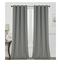 GoodGram 2 Pack: Hotel Thermal Grommet 100% Blackout Curtains - 52 in. W x L