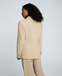 Kenneth Cole Women's Luxe Twill Slim One-Button Jacket