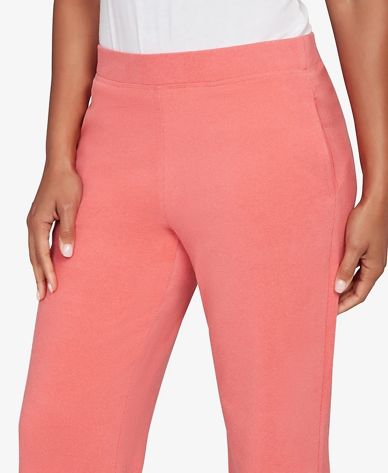 Ruby Rd. Petite Mid Rise Luxe Rib Knit Leisure Pants