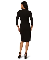 Adrianna Papell Women's 3D Floral Mock Neck Short Dress