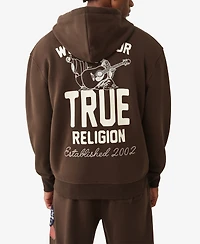 True Religion Men's Patch Vintage Zip Up Hoodie