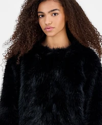 Blank Nyc Faux Fur Women's Collarless Jacket