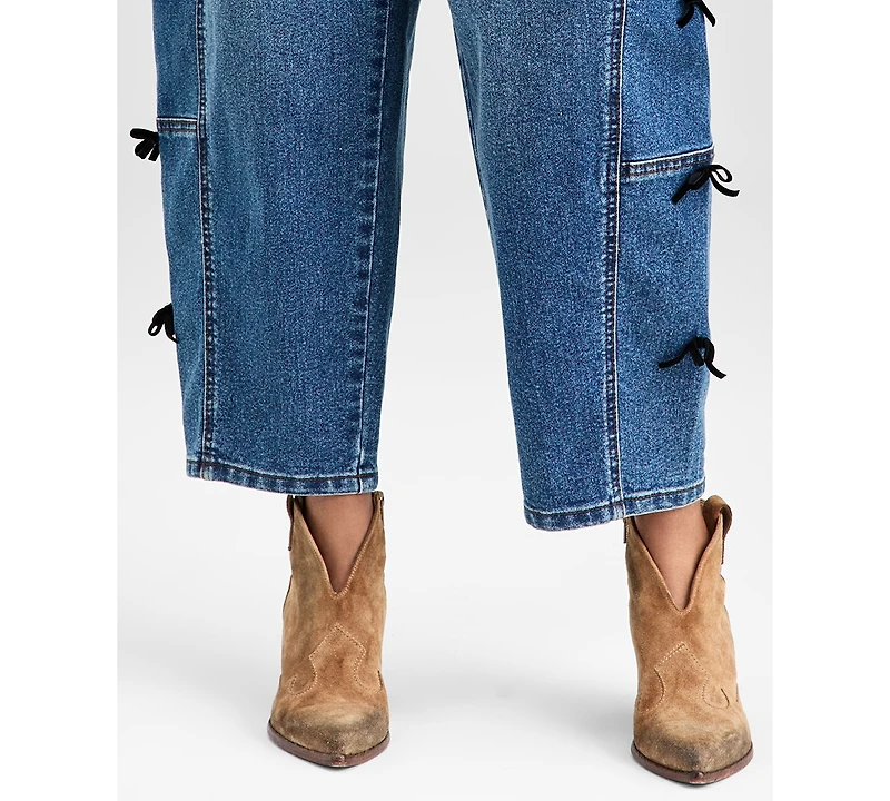 And Now This Women's Bow-Detail Barrel-Leg Jeans, Macy's Exclusive