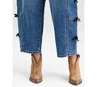 And Now This Women's Bow-Detail Barrel-Leg Jeans, Macy's Exclusive