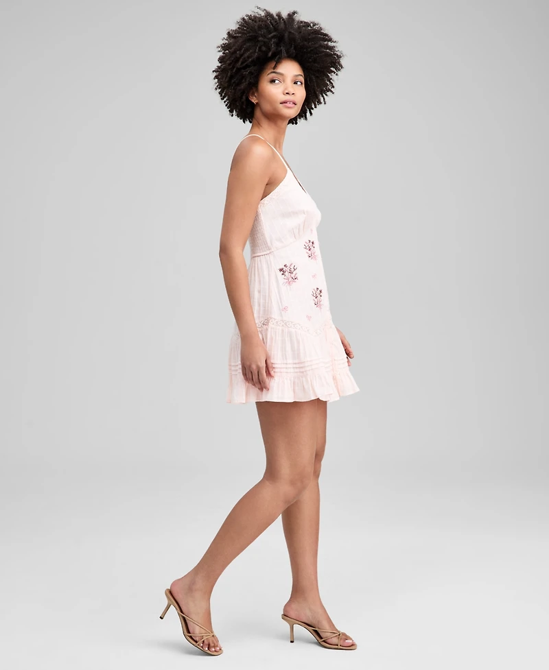 And Now This Women's Cotton Embroidered Mini Dress, Macy's Exclusive