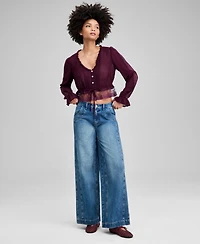 And Now This Women's Textured Sheer Blouse, Macy's Exclusive