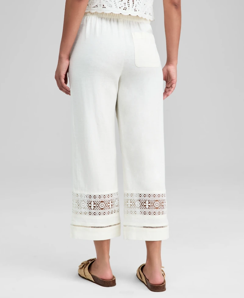 And Now This Women's Crochet-Inset Drawstring Pants, Macy's Exclusive