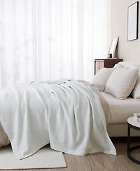 Linery & Co Waffle Weave Textured Cotton Blanket
