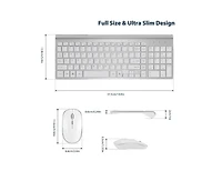 Wireless Keyboard and Mouse Combo - Scissor Ultra-Thin Silent Ergonomic Keyboard with Numeric Keys - 2.5G Receiver for Pc, Laptop