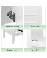 Boyel Living 20" Bathroom Vanity with Sink, Bathroom Cabinet with A Door, Door Shelf Storage and Adiustable Foot Pads, A Drawer, White