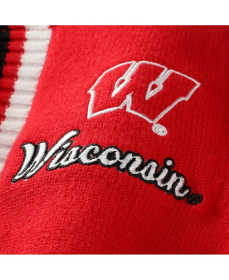 Gameday Couture Women's Red Wisconsin Badgers Tri-Blend Rounded Stripe Sweater