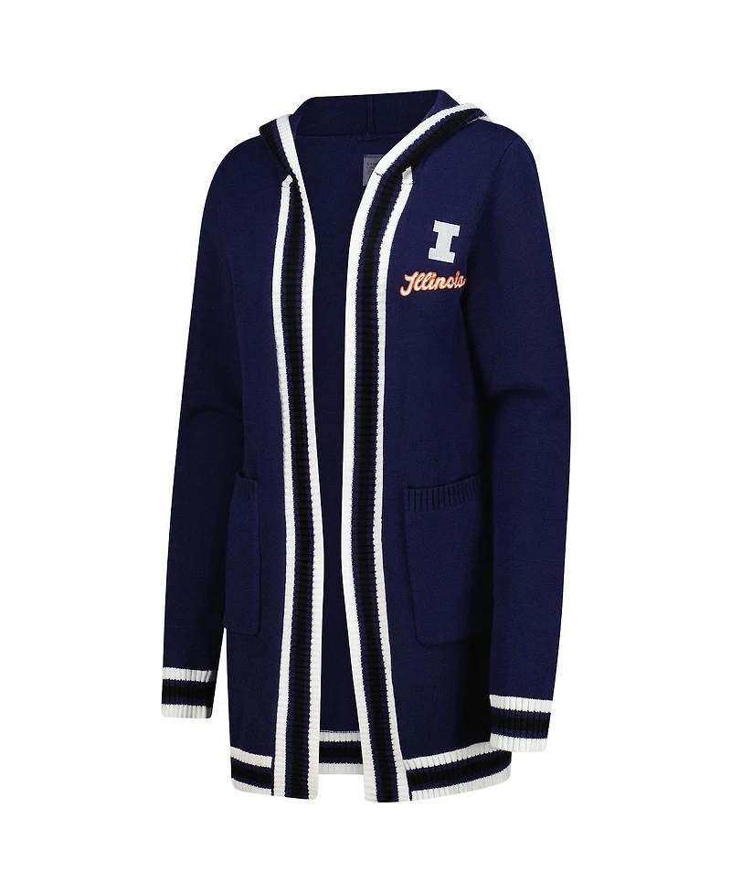 Gameday Couture Women's Navy Illinois Fighting Illini Tri-Blend Rounded Stripe Sweater