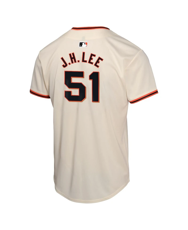 Nike Big Boys and Girls Jung Hoo Lee Cream San Francisco Giants Home Player Game Jersey