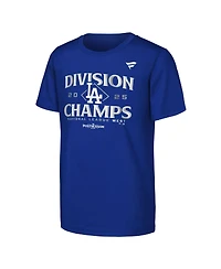 Fanatics Big Boys and Girls Royal Los Angeles Dodgers 2025 Nl West Division Champions Locker Room T-Shirt