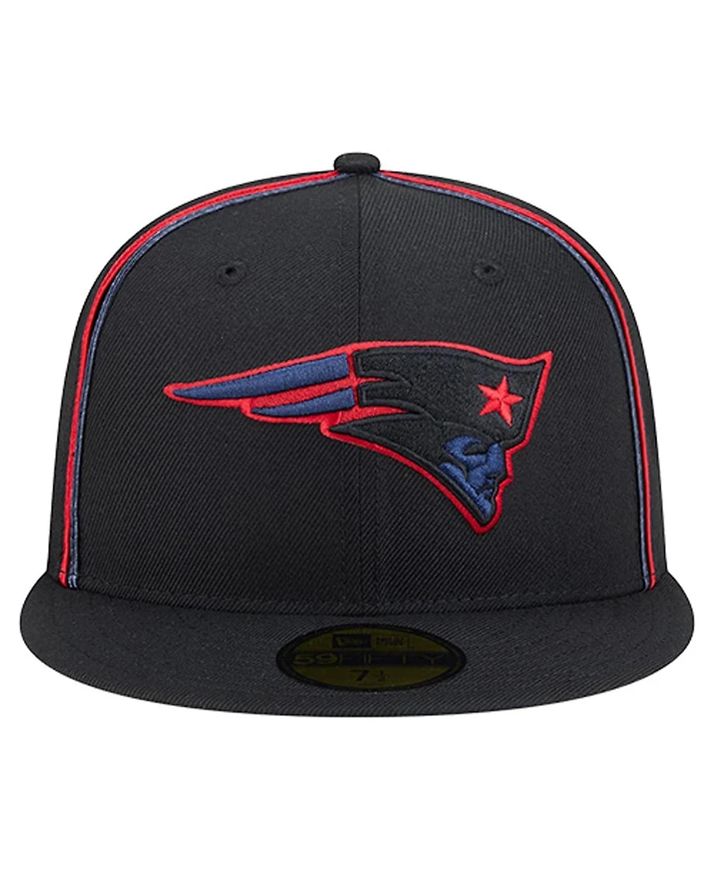 New Era Men's Black New England Patriots Soutache 59FIFTY Fitted Hat