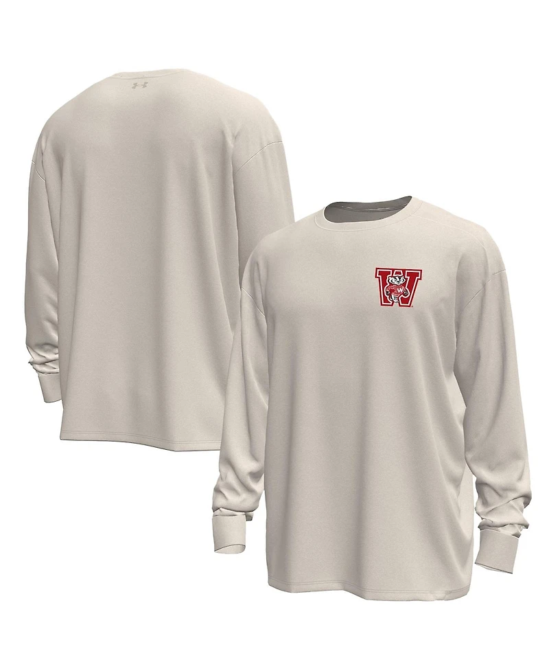 Under Armour Men's Wisconsin Badgers Throwback Motion Heavyweight Long Sleeve T-Shirt