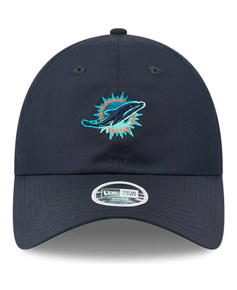 New Era Women's Pitch Blue Miami Dolphins 2025 Rivalries Collection Pony Tail Adjustable Hat